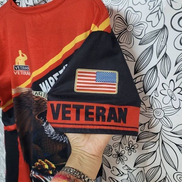 USA PROUD U. S. Veteran T-shirt Eagle ALL GAVE SOME GAVE ALL patriotic men’s Xl - Picture 8 of 8